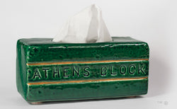 Athens Block Tissue Box Ceramic (green)