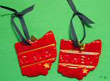 Athens Block Christmas Ornament - Red
