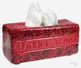 Athens Block Tissue Box Ceramic (Blackened Red)